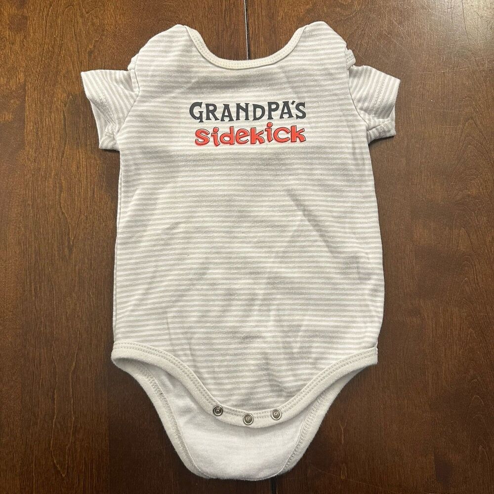 Grandpa's Sidekick Baby Bodysuit Infant Romper Gift Funny Boy Grandparent 6MO